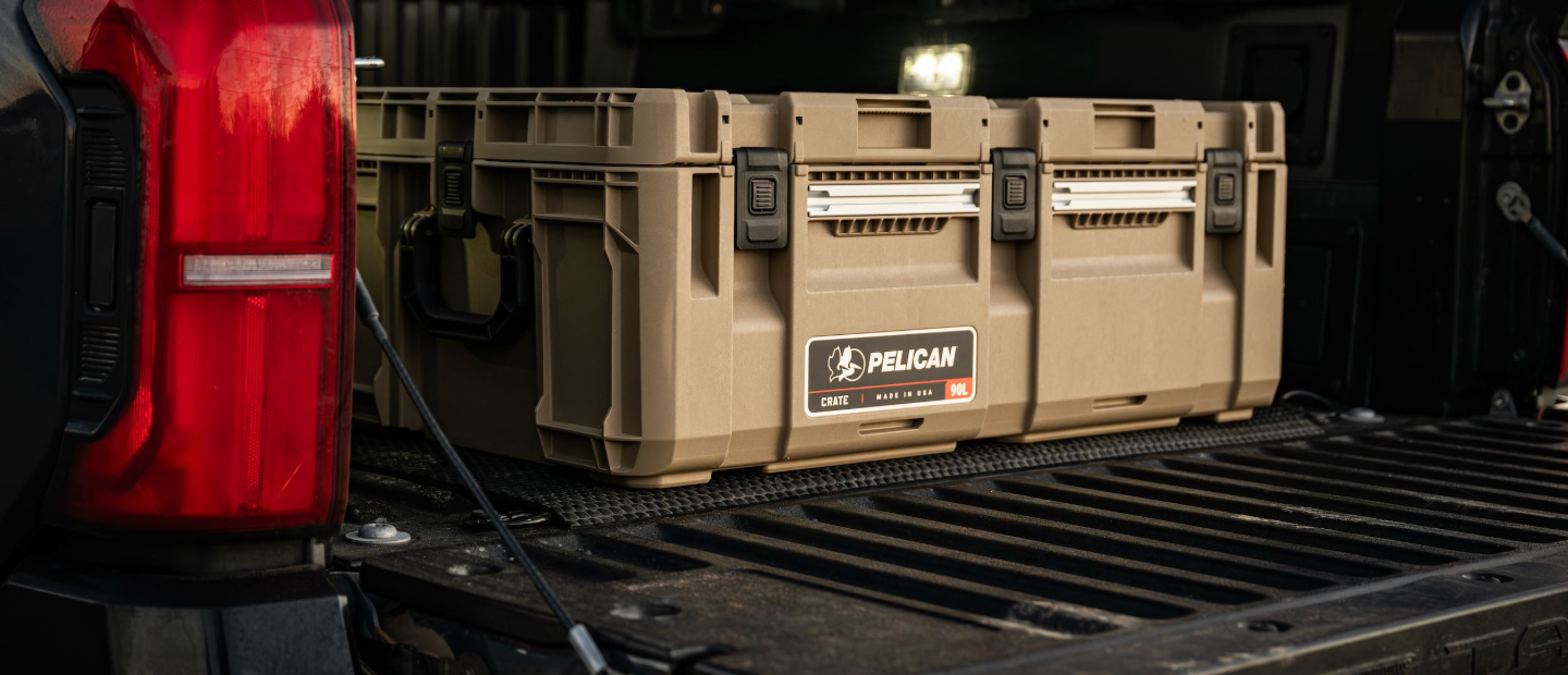 Pelican CRATE case in a truck bed
